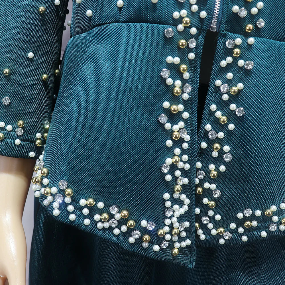 African women's elegant dress Mesh fabric