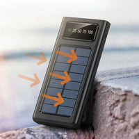 200000mAh 120W Solar Power Bank With Led Lamp Super Fast Charging Ultra High Capacity 4 Wire Digital Display External Battery