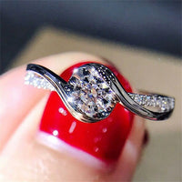 Sparkling 9 Women Shinning White Sapphire Wedding Ring Cubic Zirconia Jewelry Gifts Size 6-10