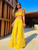 Women Sexy Black 3 Pc Bikini Set With Pants