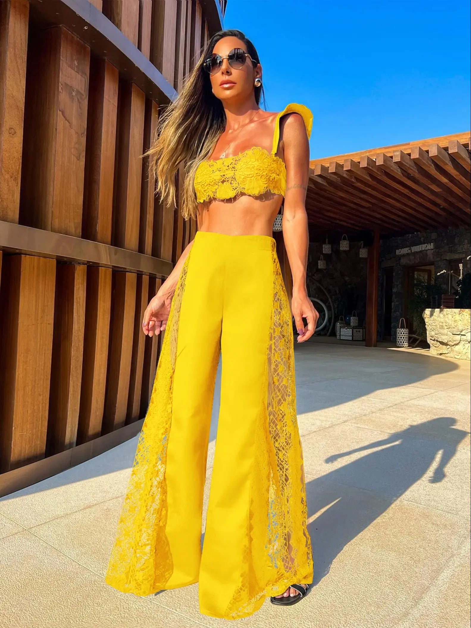 Women Sexy Black 3 Pc Bikini Set With Pants