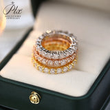 14K 18K Gold Plated Ring S925 Silver Pave Ring White Moissanite Ring