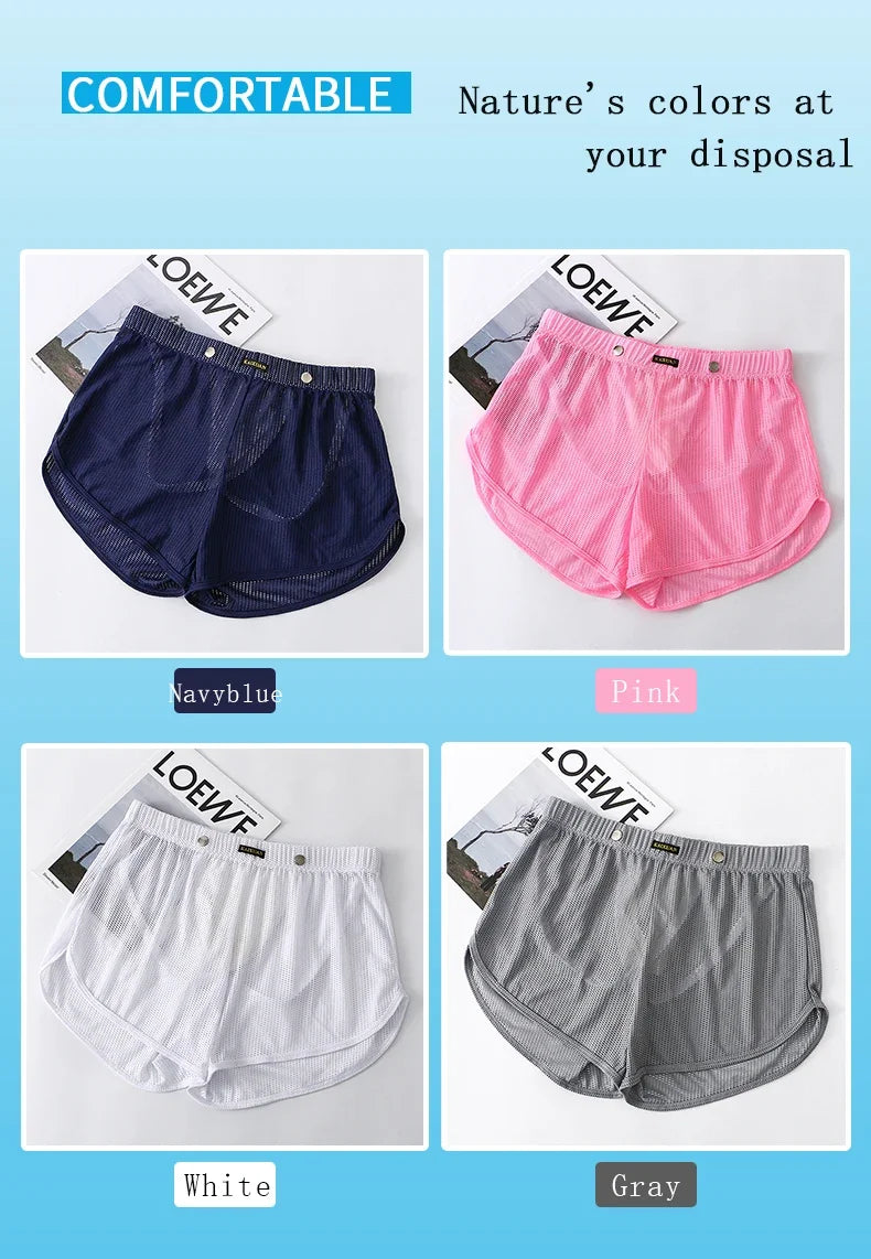 Breathable Mesh Boxers for Men - Loose-Fit Athletic Underwear with Enhancing Pouch Arrow Shorts