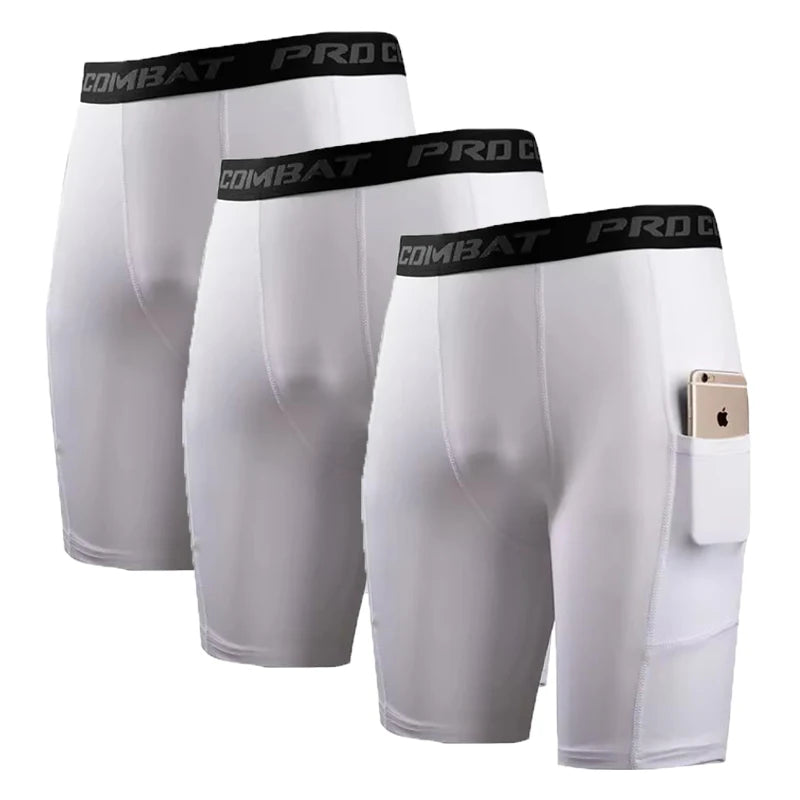 3-piece set of men's boxer shorts M-XXL quick drying black and white sports underwear, sweat absorbing, breathable and fitness