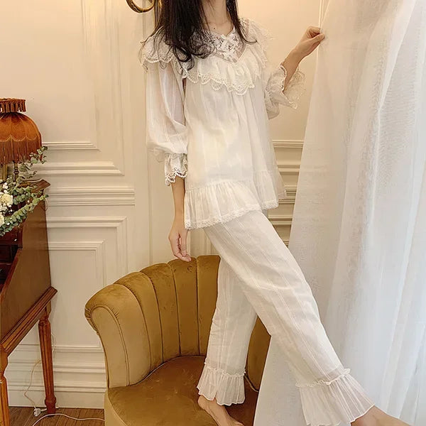 Women's Lolita Princess V Neck Pajama Sets