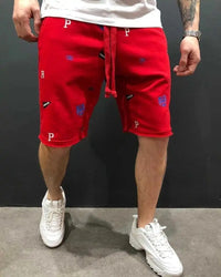 Casual Embroidery  Men Cargo Jogging Shorts