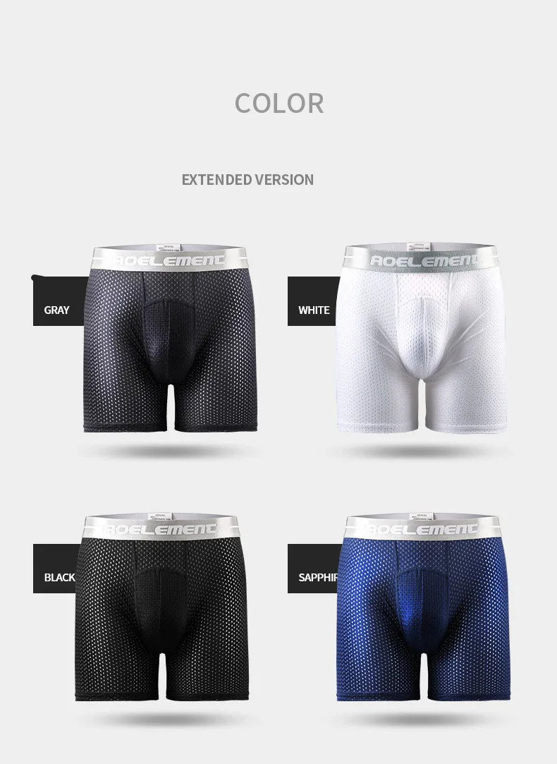 Mens Underwear Shorts Breathable Long Leg Underpants