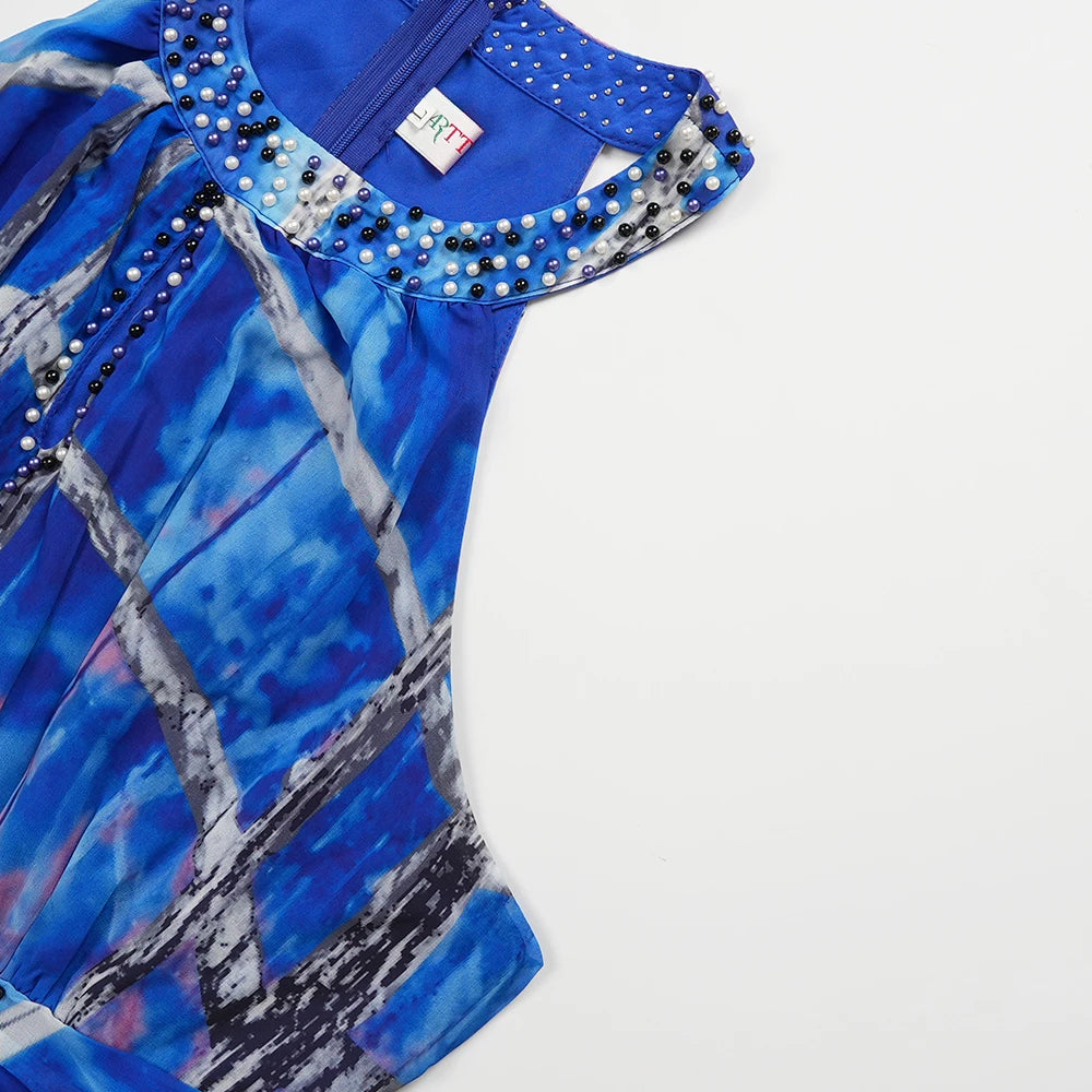 Afro-Fashion Sleeveless Chiffon Maxi Long Dress for curve pretty afro-queens