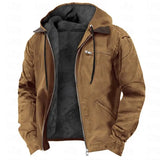 Men's Solid-Color Hooded Cotton Jacket
