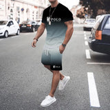 Short Sleeved T-Shirt+Shorts Men's Jogging Set