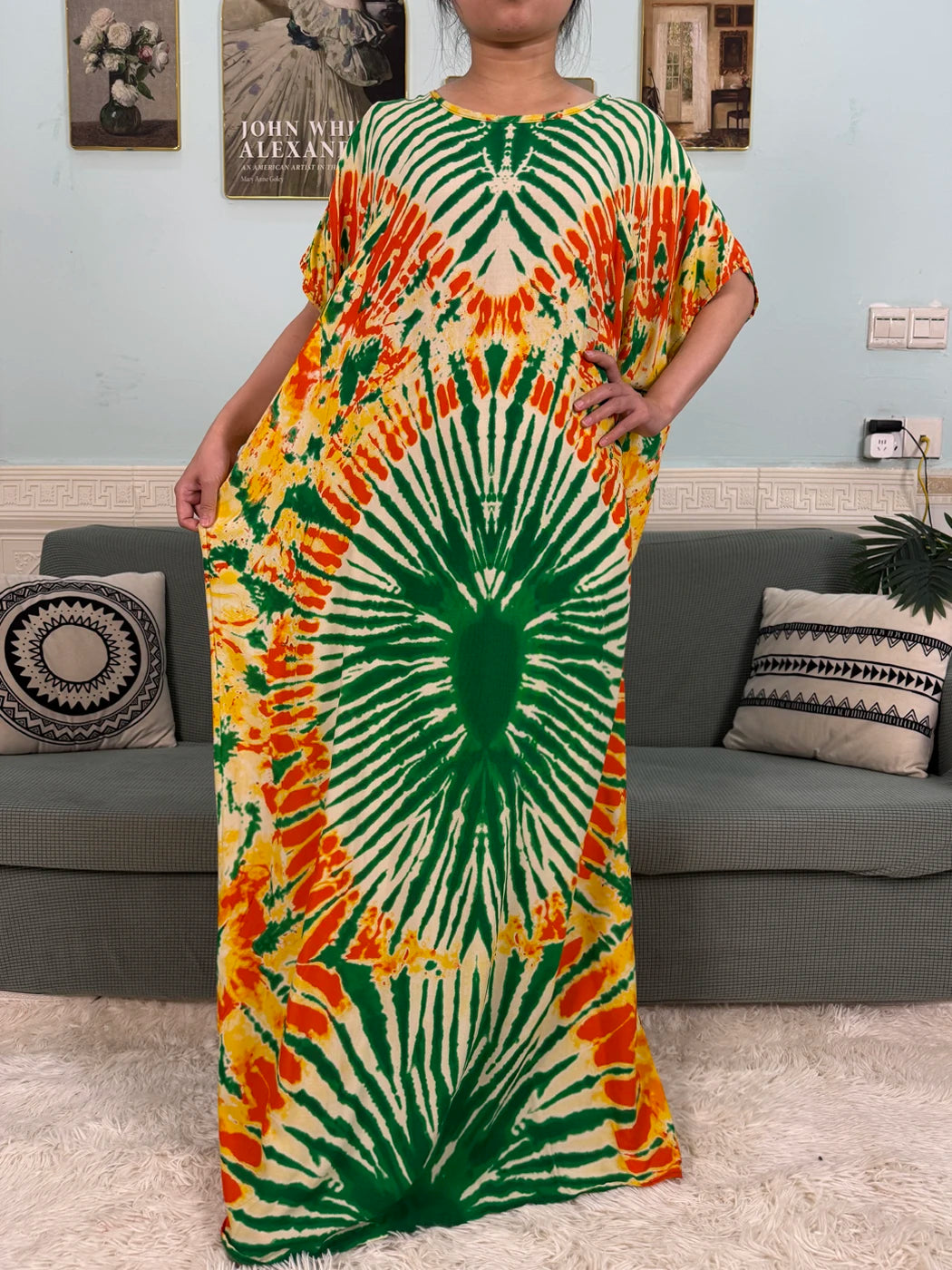 African Dresses For Women 2025 Floral Cotton Loose Femme Robe O-neck Muslim Islam Abaya Sets With 160x80cm Shawl Hijabs Scarf