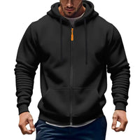 Casual Fashion Men's Solid Color Zippered Sweatshirt