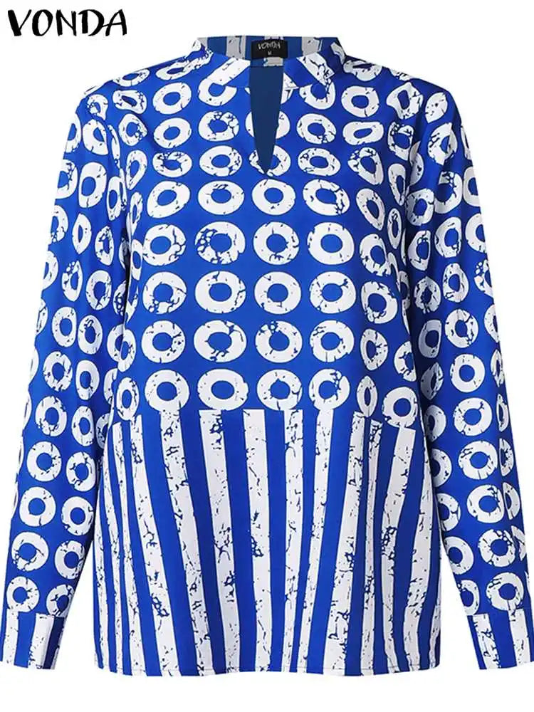 Women Plus Size Long Sleeve Polka Dot Suits