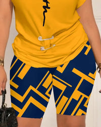 Fashionable Printed Suit Skirt Set