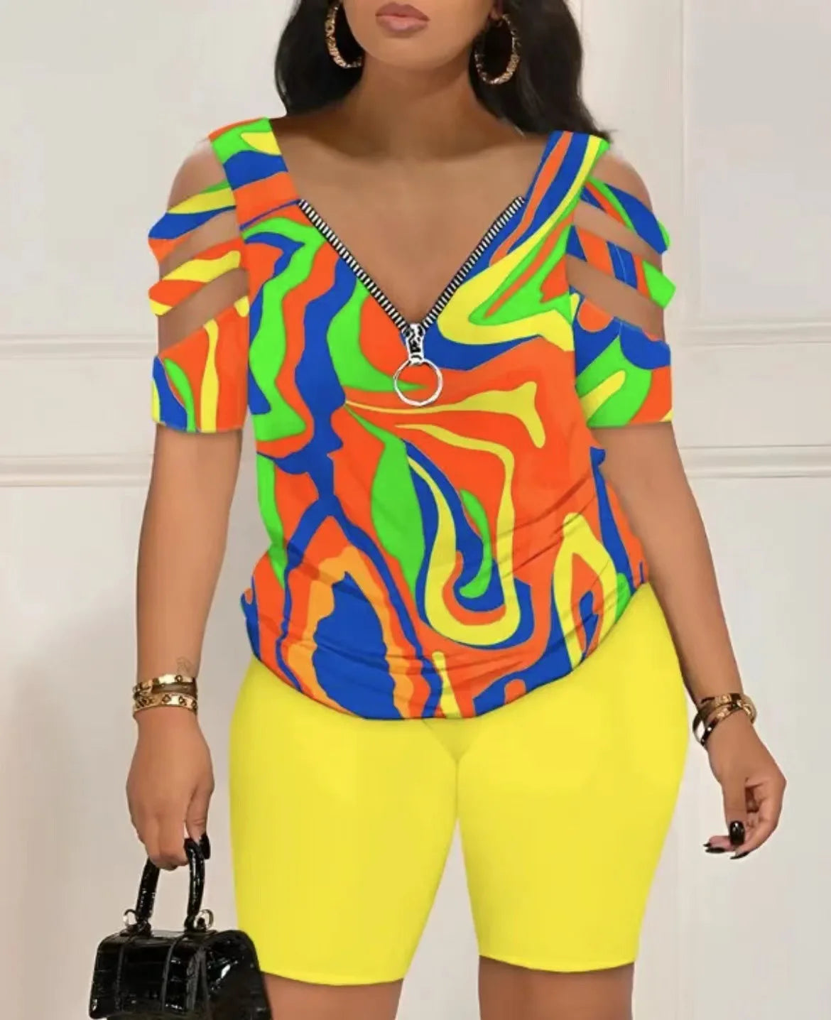 Loose Sexy Out T Shirt And Shorts