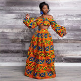 Afro Women 2-piece Set Lady Full Sleeve Shoulder Off
