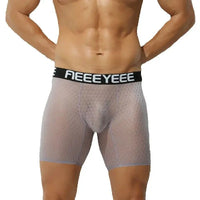 Men's Panties Extended Boxers Sexy Briefs Ultra-Thin Ice Silk Undrewear Seamless Quick-Dry Breathable Fitness Anti-Chafing Legs