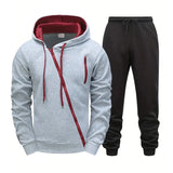 Mens Tracksuit Solid Color Casual Zipper Sweatshirts Daily Sports Jogging Hoodies Mens Clothing Single Piece Jacket Tops Pants