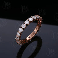 14K 18K Gold Plated Ring S925 Silver Pave Ring White Moissanite Ring