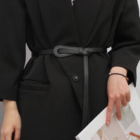 Thin Knotted Belts for Women Belt Lady Waist Band Soft Leather Waist Belt Solid Color Strap Dress Coat  Accessories Luxury