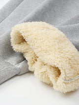 Men's winter sportswear set; warm fleece round neck sweatshirt and men's drawstring sport pants