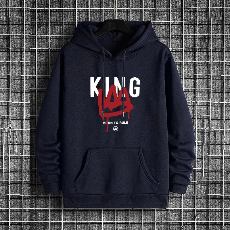 King Printing Mens Tracksuit Clothing Casual Sweatshirts Outdoors Sports Jogging Mens Hoodies Street Sportswear Autumn Winter