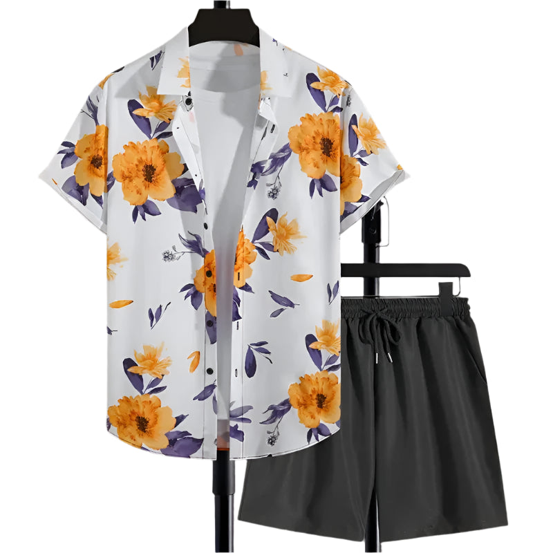 Flower Floral Print Short Suit