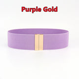 Fashion Women Elastic Band Wide Belts Simple Down Coat Waist Belt Female Buckle Black Strap Dress Decoration Accessories Ladies