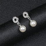 Personality flower Pearl Wedding Necklace Earring