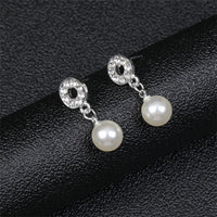 Personality flower Pearl Wedding Necklace Earring