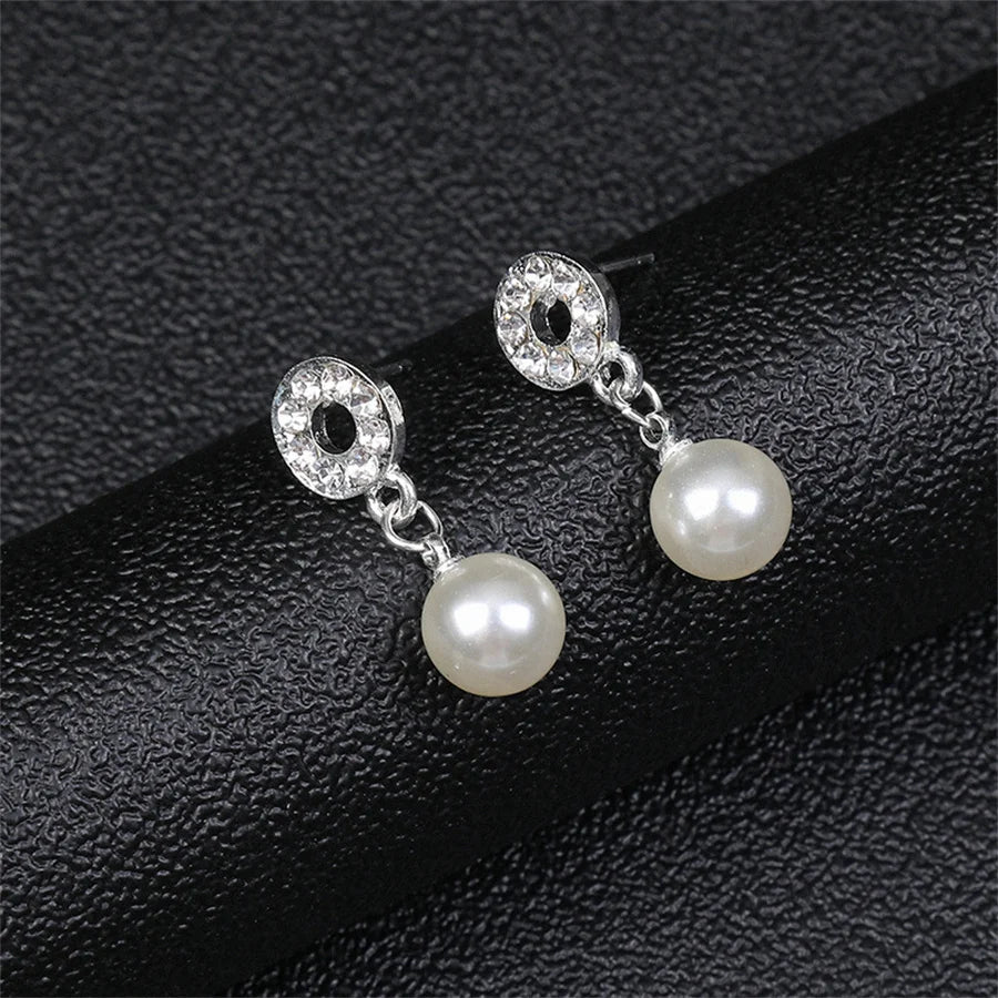 Personality flower Pearl Wedding Necklace Earring