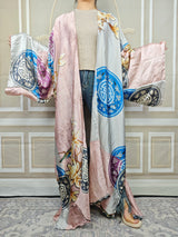 African Dresses For Women Plus Size Muslim Summer Silk Loose Cardigans Traditional Ramadan Long Duster Coat For Party