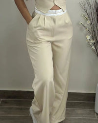 Summer Sexy Elegant V-Neck Buttoned Vest Top & Pants