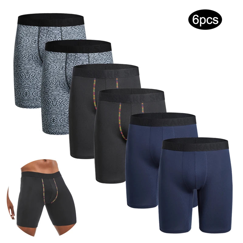 6pcs Men's long boxers
