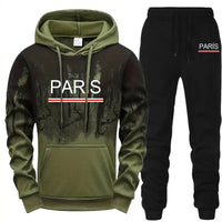 Hot Sales Mens Tracksuit Casual Printed Splash-ink Hooded Sweatshirts Daily Sports Jogging Mens Clothing Single Piece Tops Pants