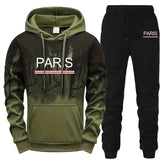 Hot Sales Mens Tracksuit Casual Printed Splash-ink Hooded Sweatshirts Daily Sports Jogging Mens Clothing Single Piece Tops Pants