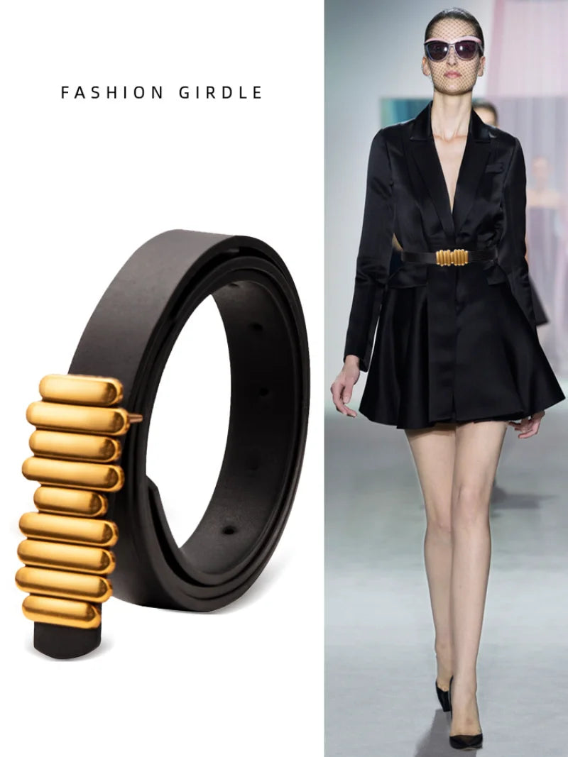 Fashion Female Elastic Belt Thin Waist Strap Circle Belt for Women Skirt Coat Sweater Leather Ladies Band Decoration Accessories