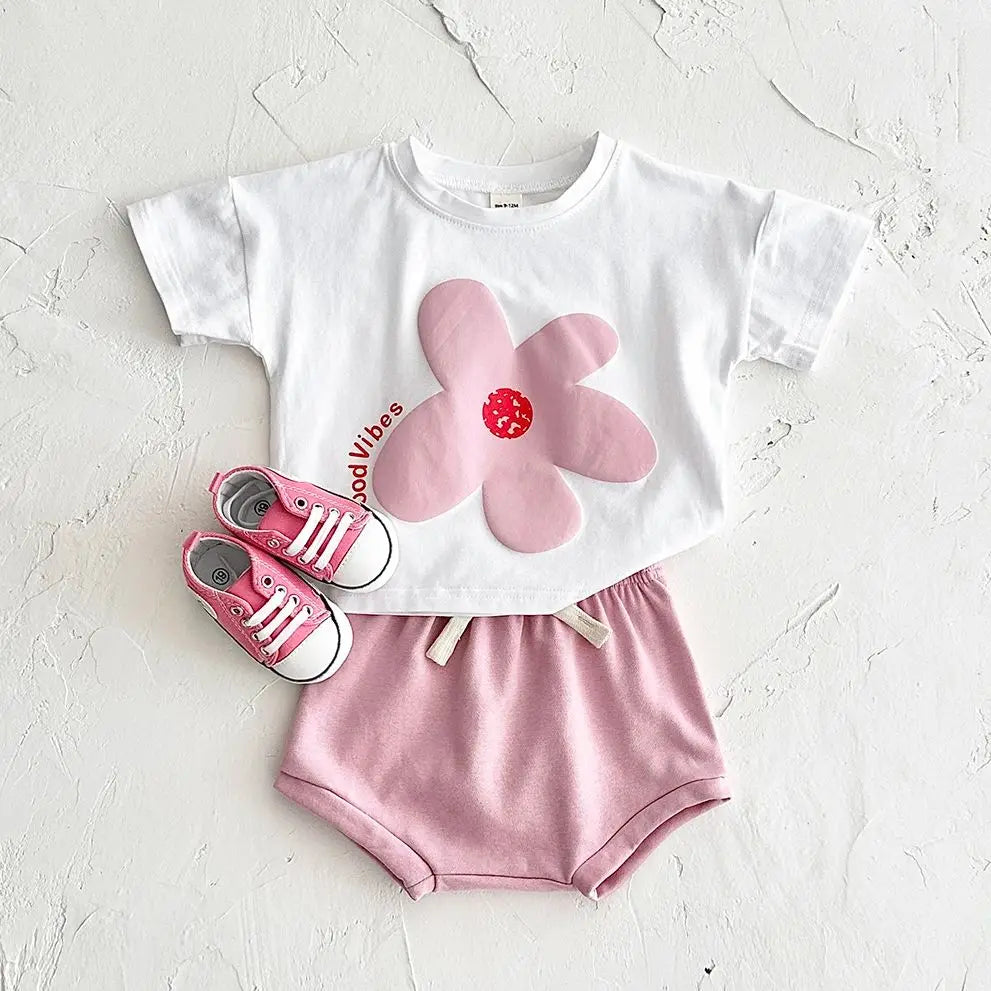 Newborn Baby Flower Print Set Outfit