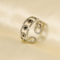 Elegant Ring Enamel Stainless Steel Rings For Women Men Accessories Flower Plant Jewelry Real Gold