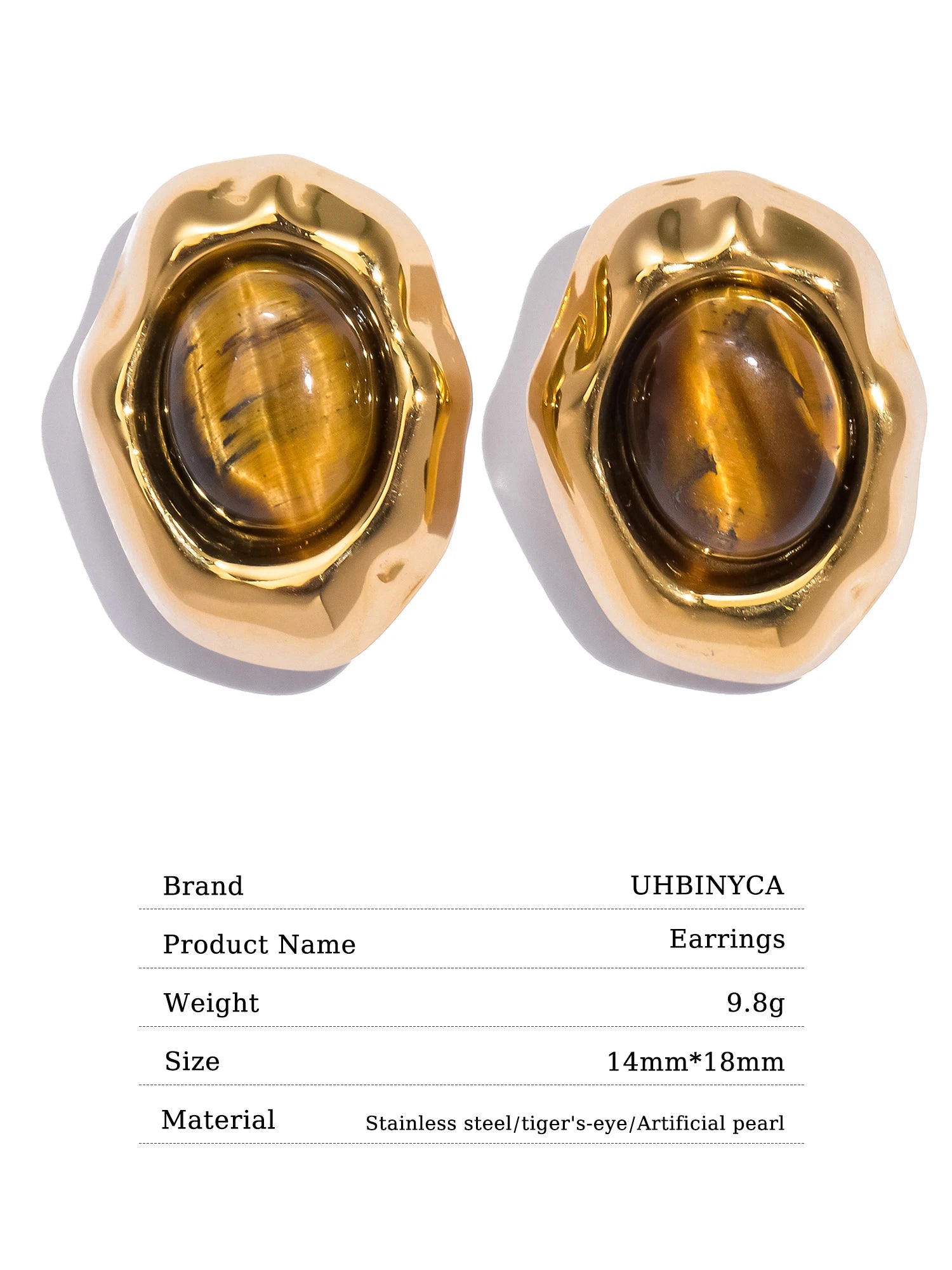 18K Gold Plated Stainless Steel with Gemstone