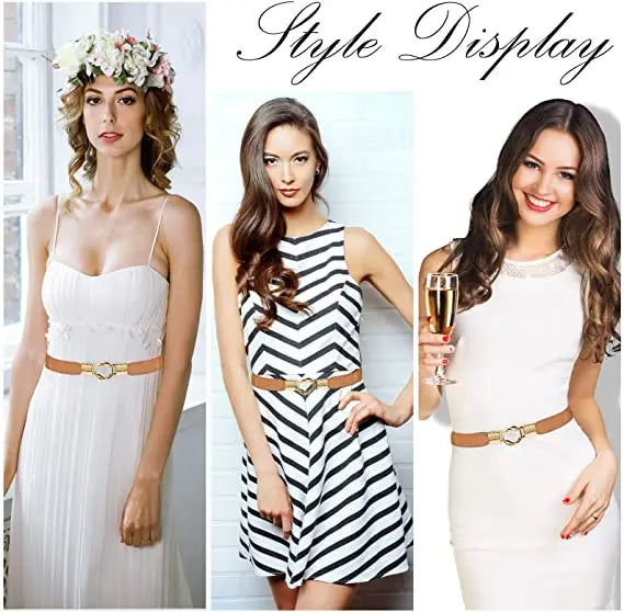 Women Skinny Belt for Dresses Ladies Fashion Elastic Belts Waist Band Cinch Waistband