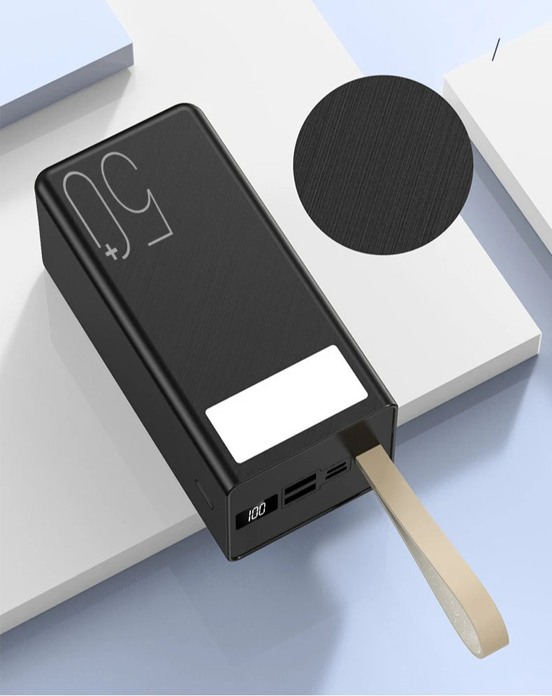 80000mAh Power Bank with LED Display Worldwide Plugs Portable Charger with LED Light High Capacity Polymer Battery Long Travel