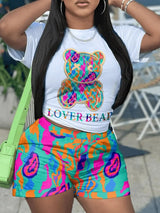 2 PCs Set Casual Short Sleeve Blouse & Pants