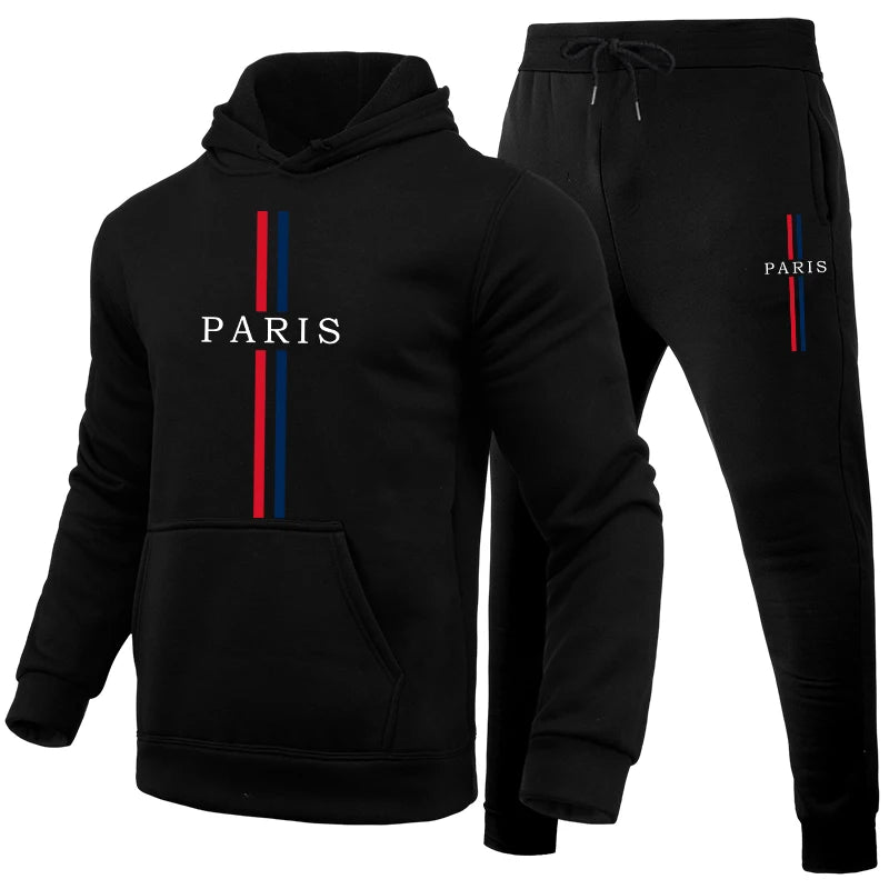 Mens Tracksuit Casual Printing Sweatshirt Sweatpants 2 Pcs Set Fitness Sports Jogging Mens Clothing Street Hoodies Sportswear