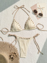 2 Pcs Blue & White Bikini Swimsuit