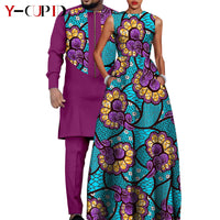 African Dresses for Matching Couple Outfits for Party Vestidos Y23C067