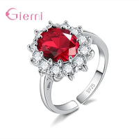 Elegant Fashion Sunflower 925 Sterling Silver Color Wedding Engagement Rings