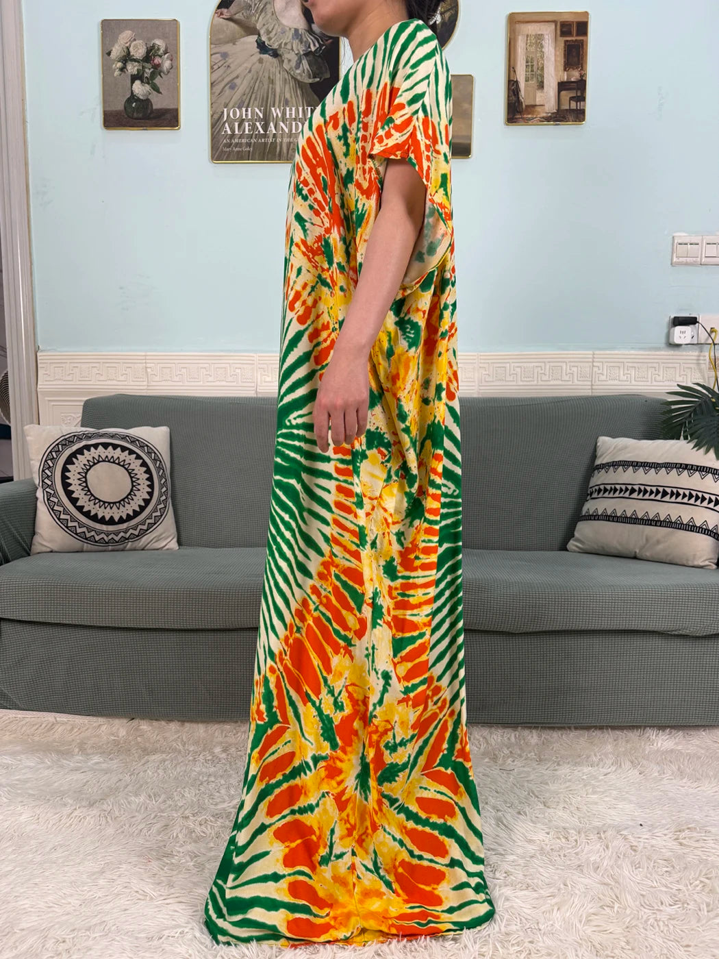 African Dresses For Women 2025 Floral Cotton Loose Femme Robe O-neck Muslim Islam Abaya Sets With 160x80cm Shawl Hijabs Scarf