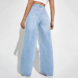 Loose Denim Slim High Waist Wide Leg Pants