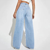Loose Denim Slim High Waist Wide Leg Pants